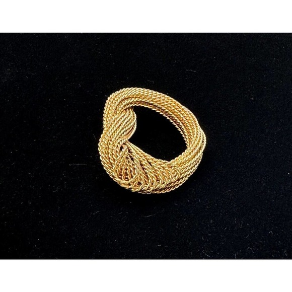 Napier Large Vintage 1960’s Twisted Rope Gold Tone Knot Pin Brooch Signed - Picture 2 of 5